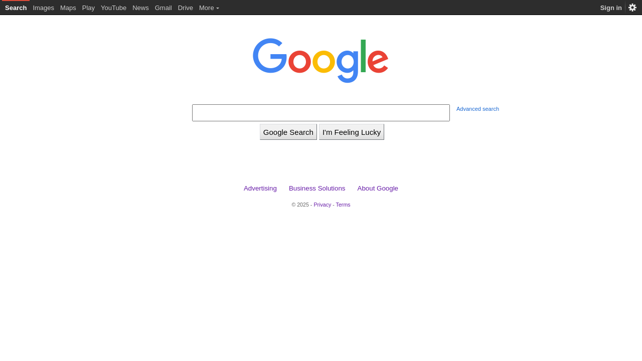 Screenshot of google.com