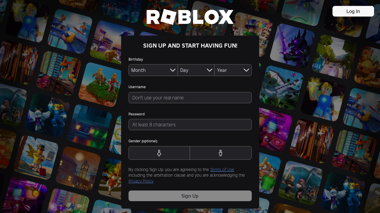 Screenshot of www.roblox.com