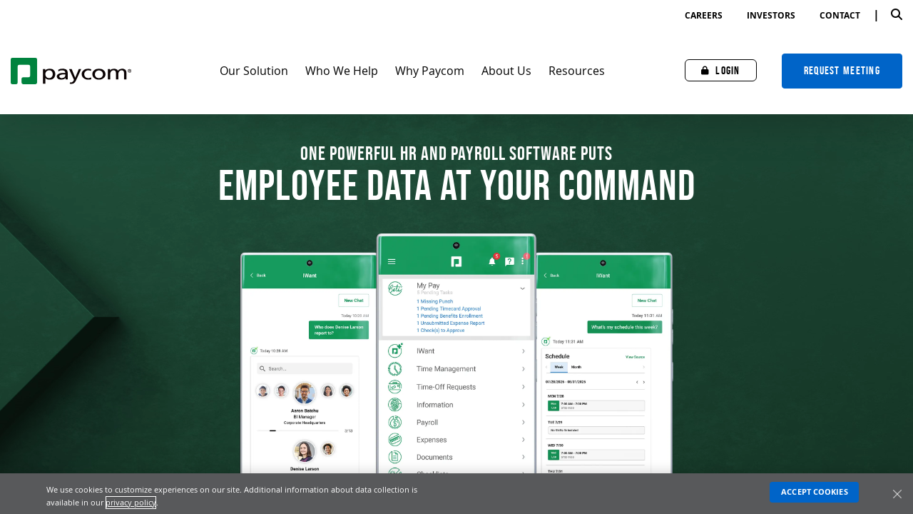 Screenshot of paycomonline.com