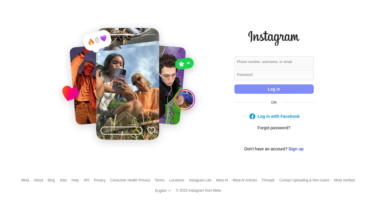 Screenshot of www.instagram.com