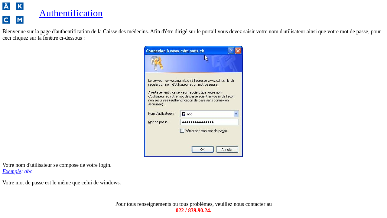 Screenshot of online.cdm.smis.ch