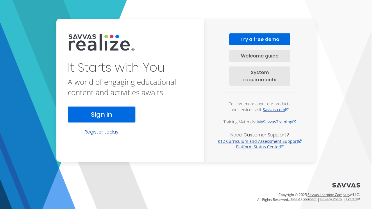 Screenshot of savvasrealize.com