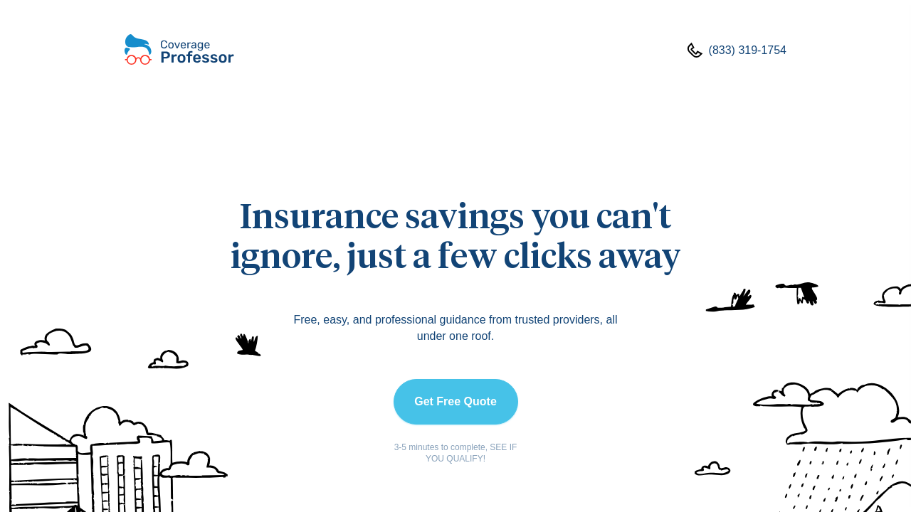 Screenshot of coverageprofessor.com