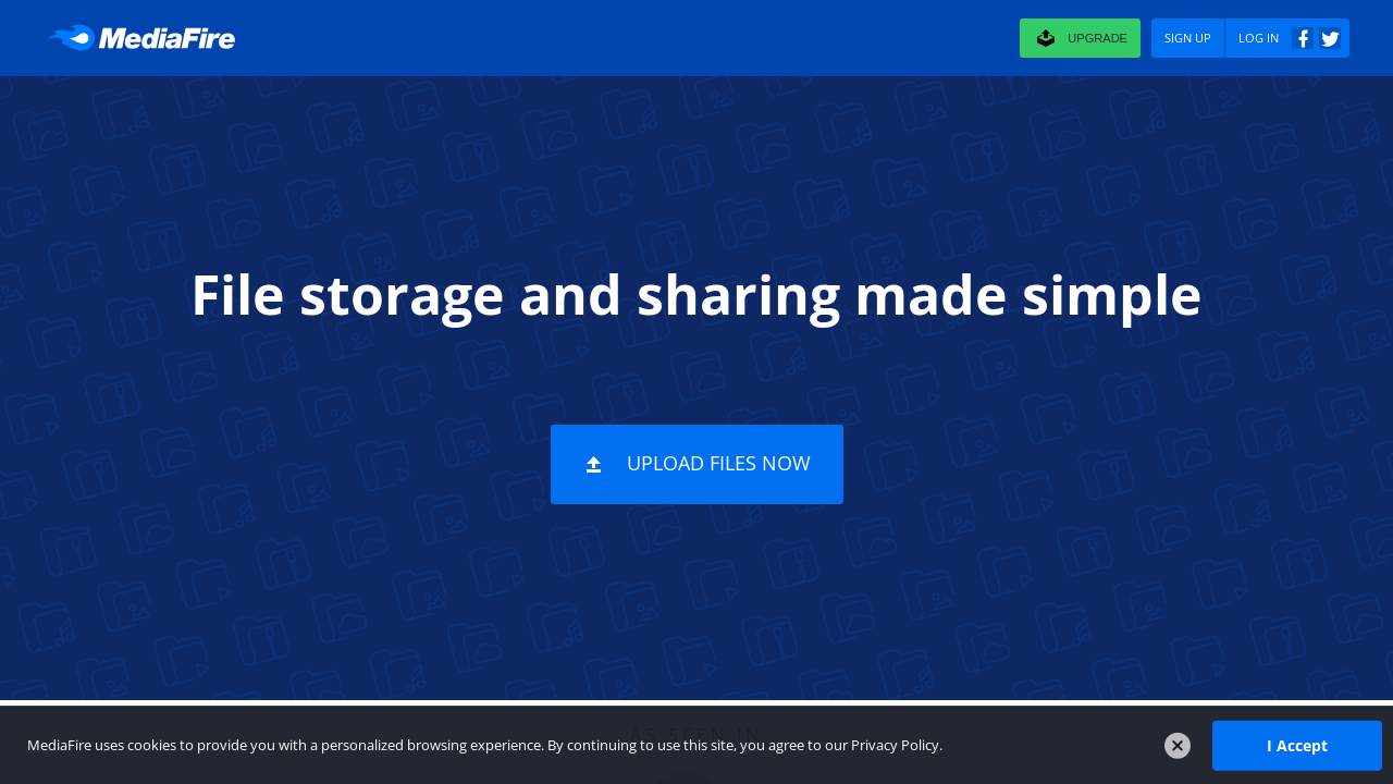 Screenshot of mediafire.com