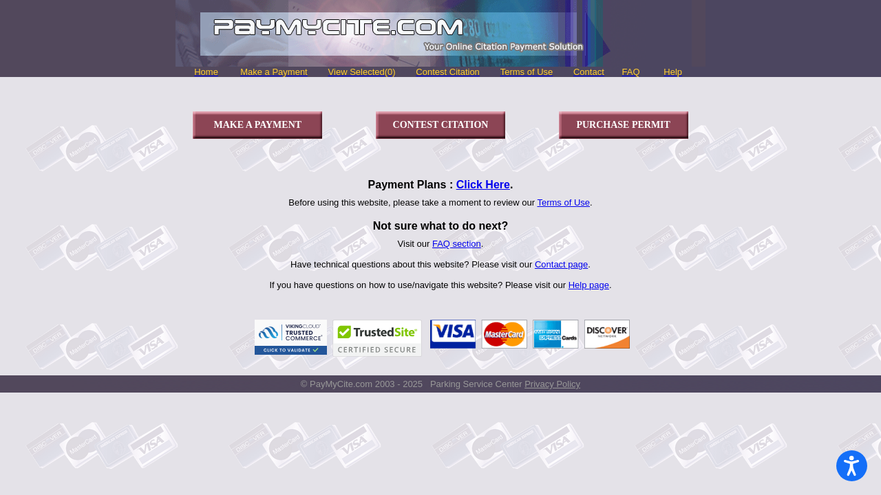 Screenshot of paymycite.com