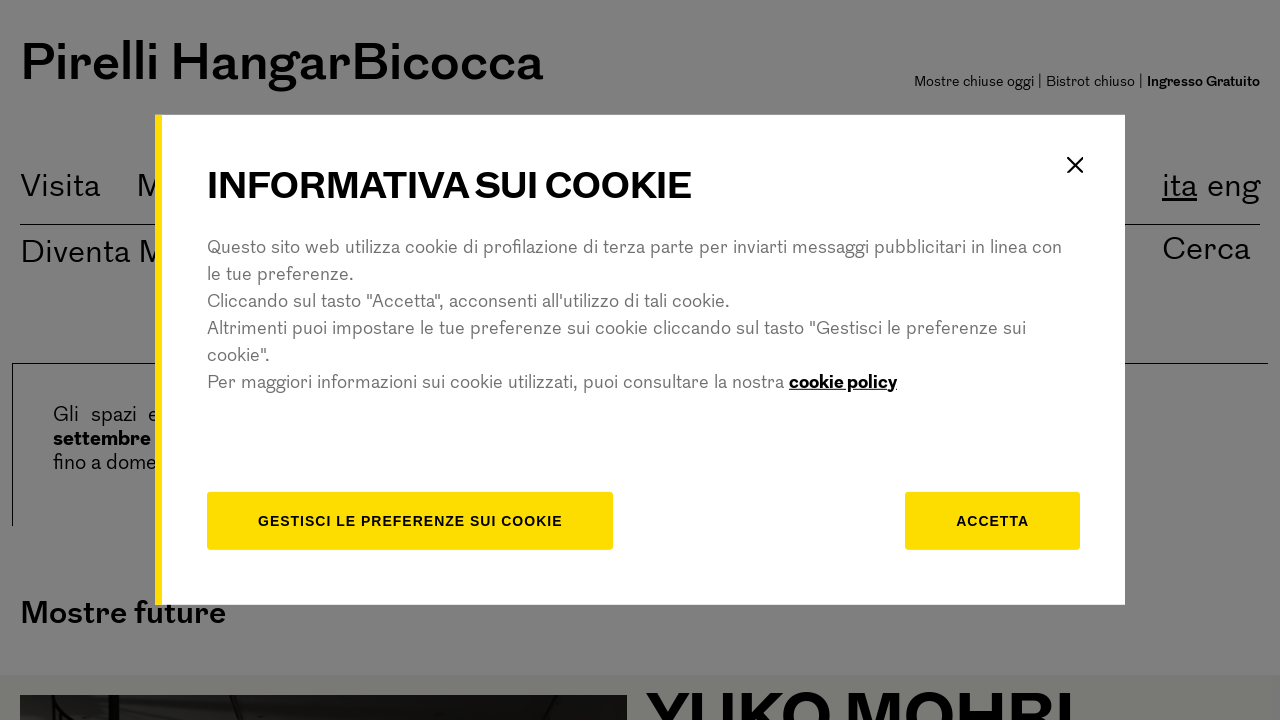 Screenshot of pirellihangarbicocca.org