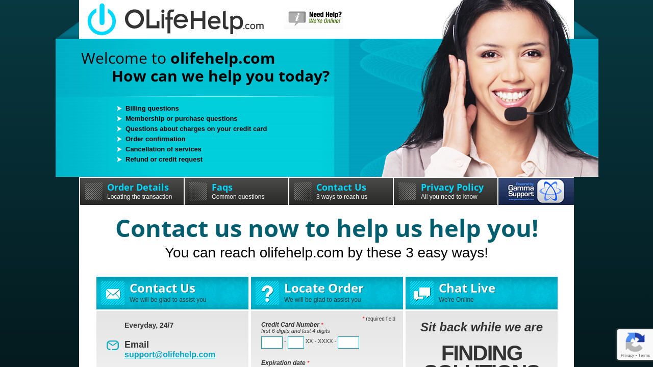 Screenshot of olifehelp.com