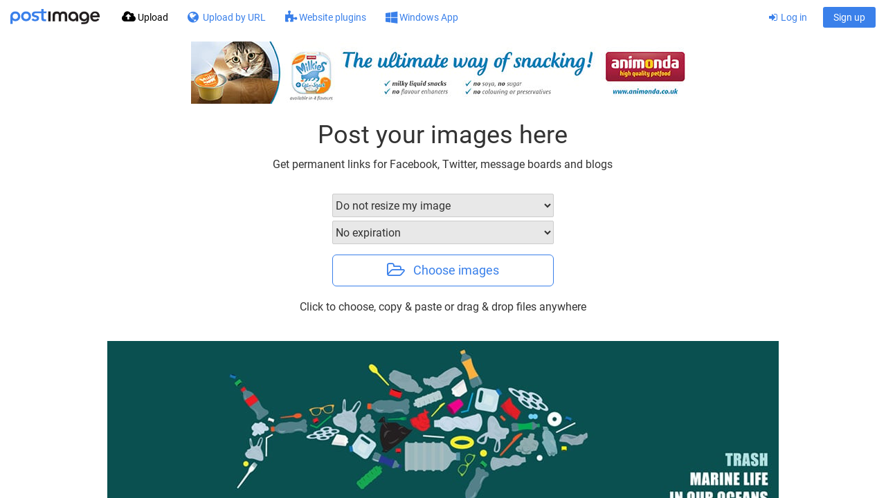 Screenshot of postimg.cc