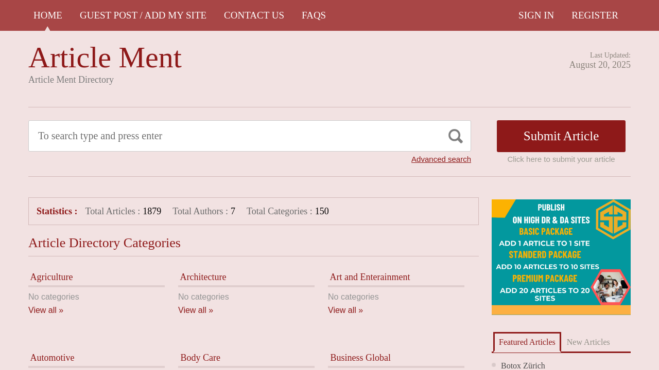 Screenshot of articlement.com