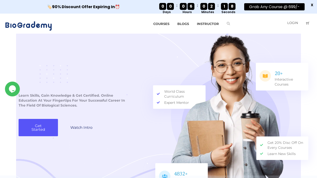 Screenshot of biogrademy.com