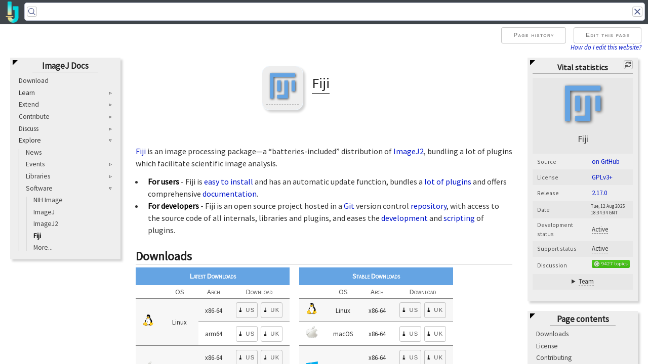 Screenshot of imagej.net