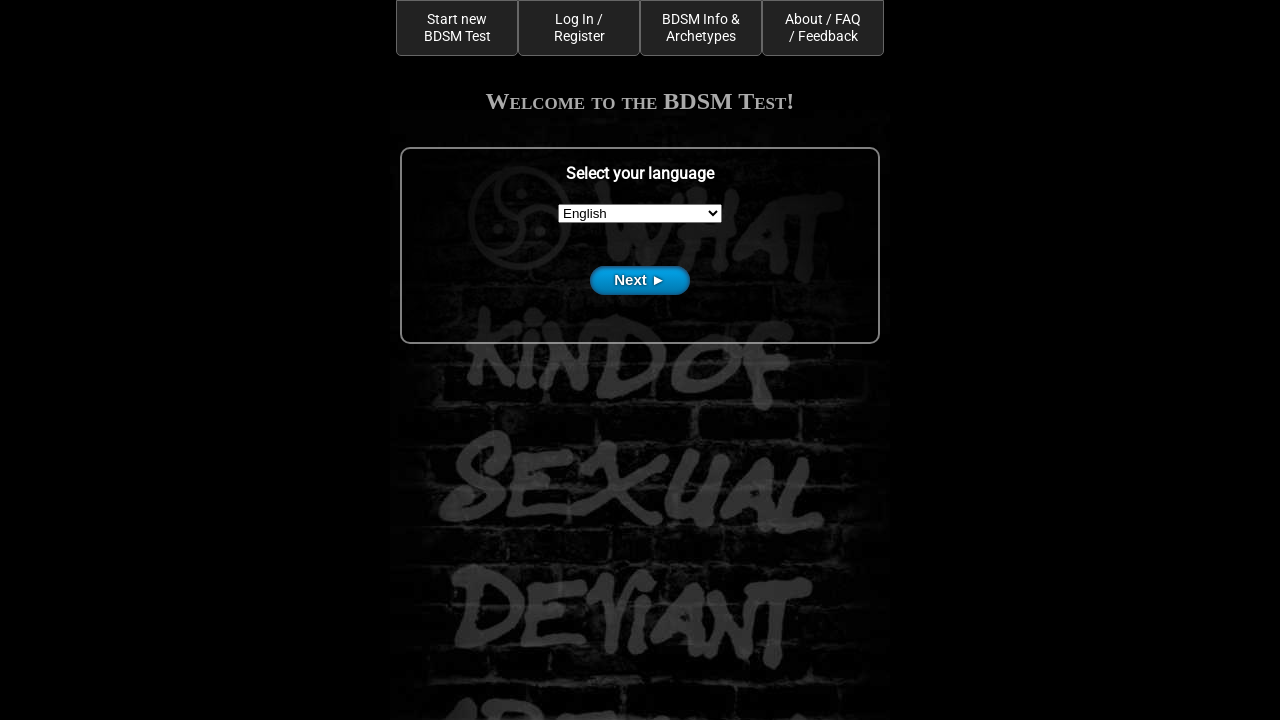 Screenshot of bdsmtest.org