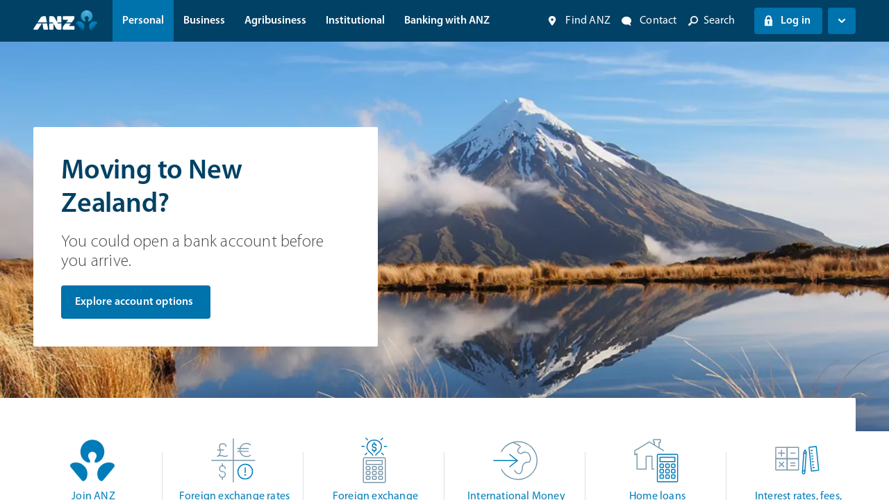 Screenshot of anz.co.nz
