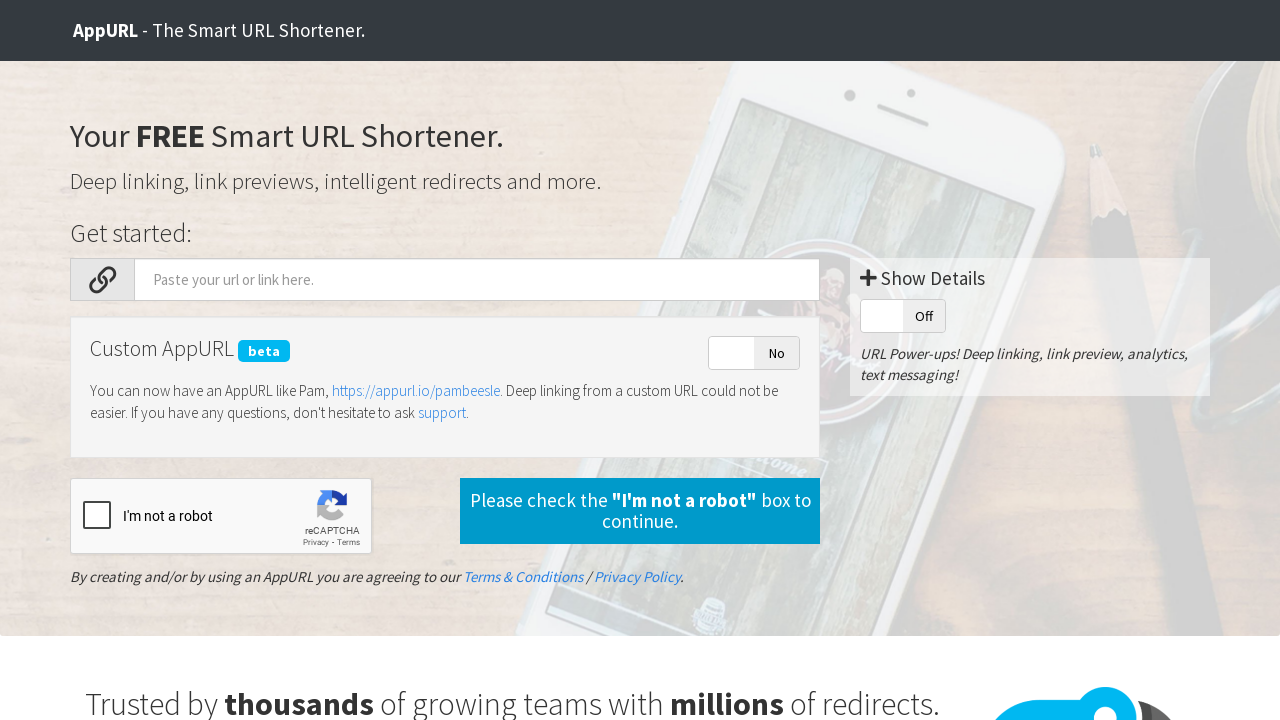 Screenshot of appurl.io