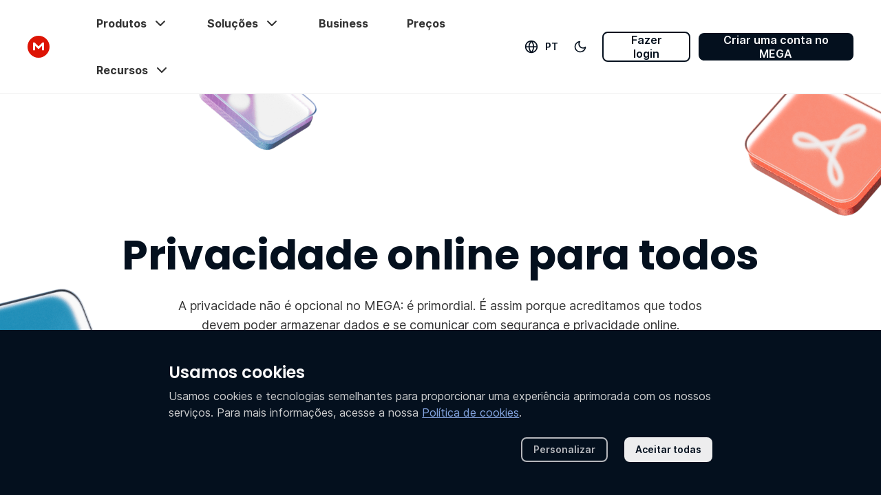 Screenshot of mega.io