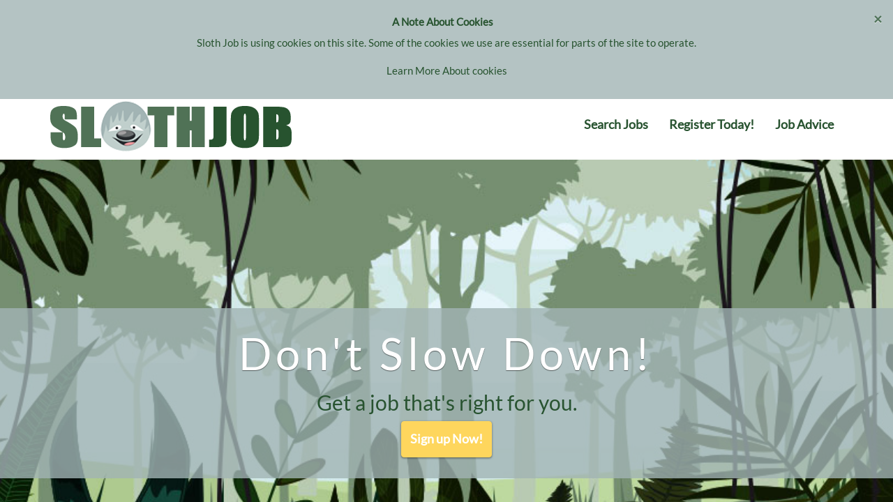 Screenshot of slothjob.net
