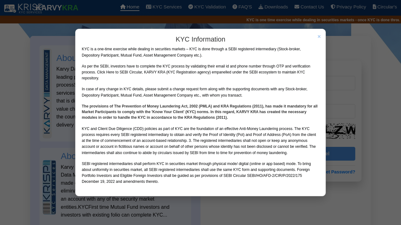 Screenshot of www.karvykra.com