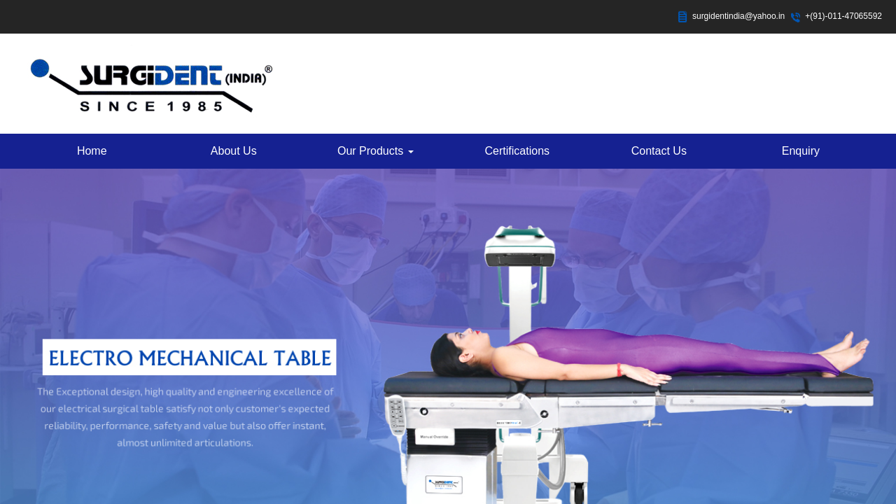 Screenshot of surgidentindia.com