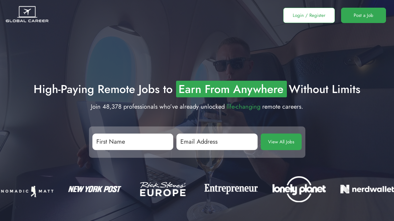 Screenshot of globalcareer.io