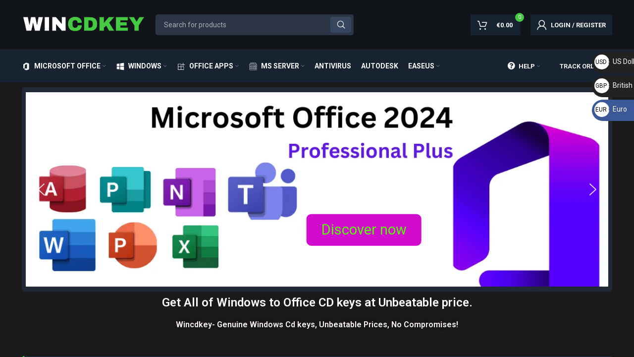Screenshot of wincdkey.com