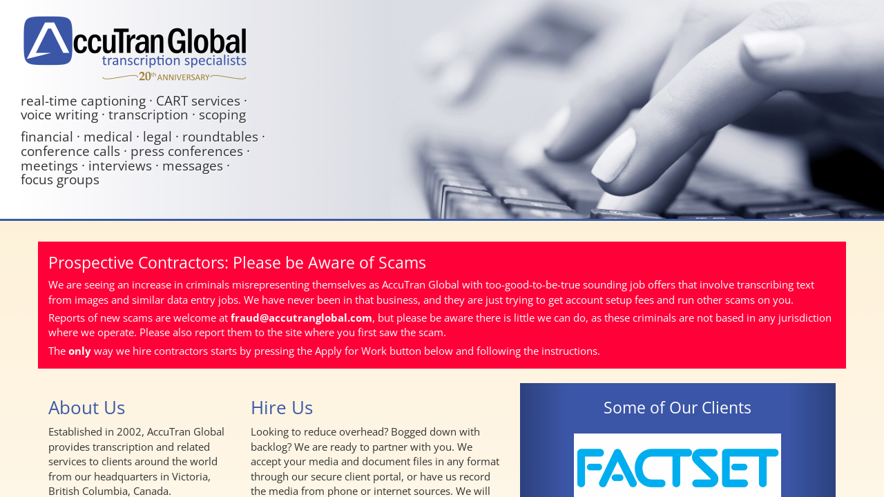 Screenshot of accutranglobal.com