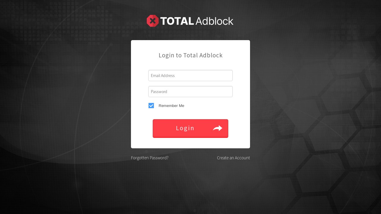 Screenshot of login.totaladblock.com