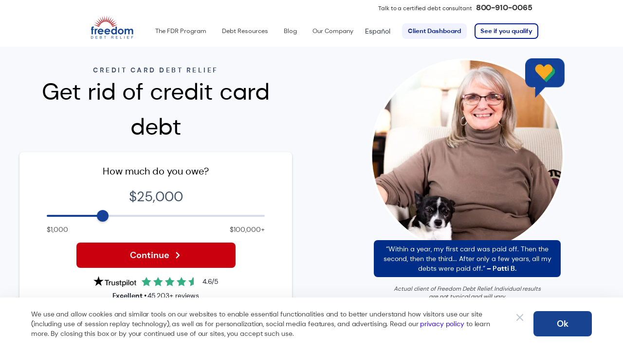Screenshot of www.freedomdebtrelief.com