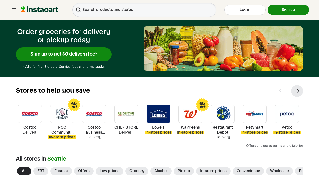 Screenshot of click.instacartemail.com