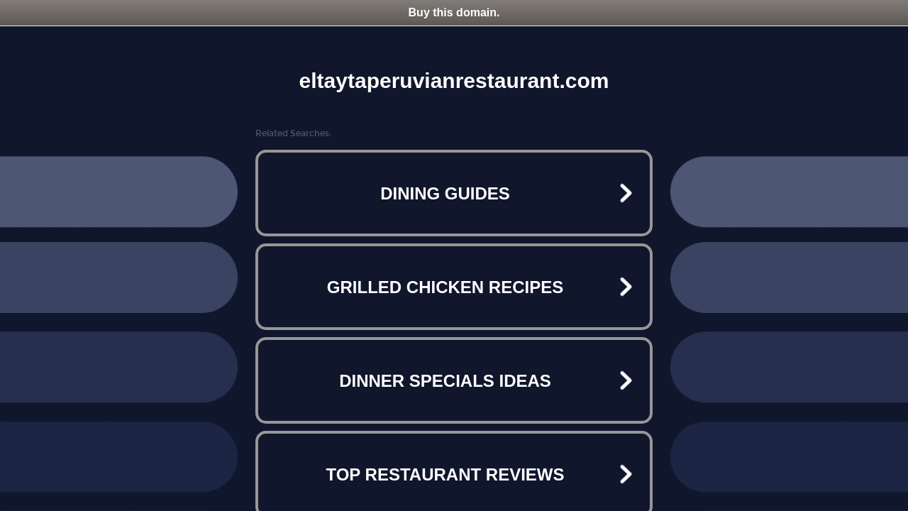 Screenshot of eltaytaperuvianrestaurant.com