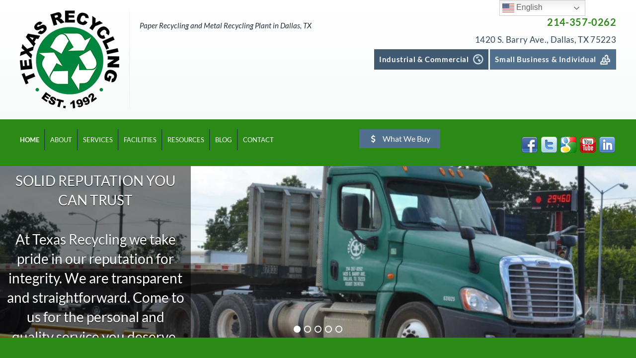 Screenshot of texasrecycling.com