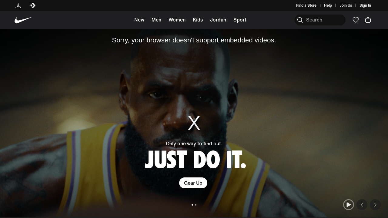 Screenshot of nike.sng.link