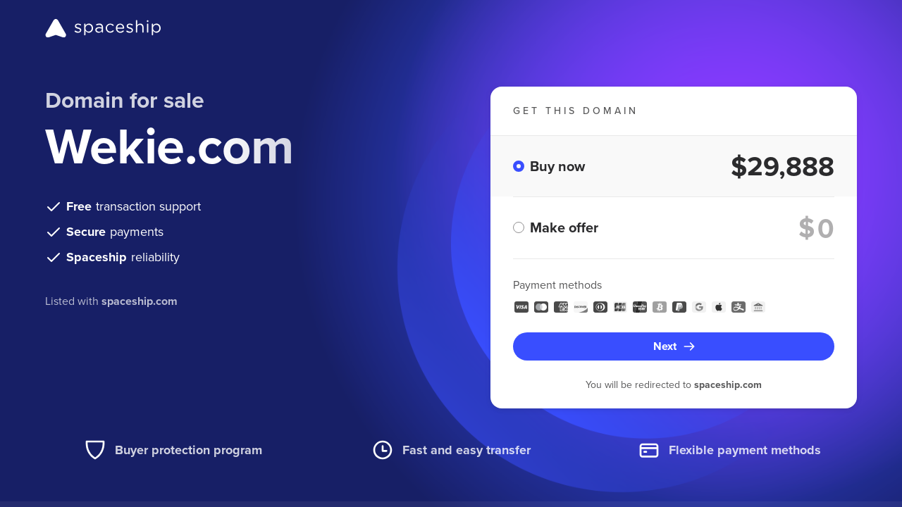 Screenshot of wekie.com