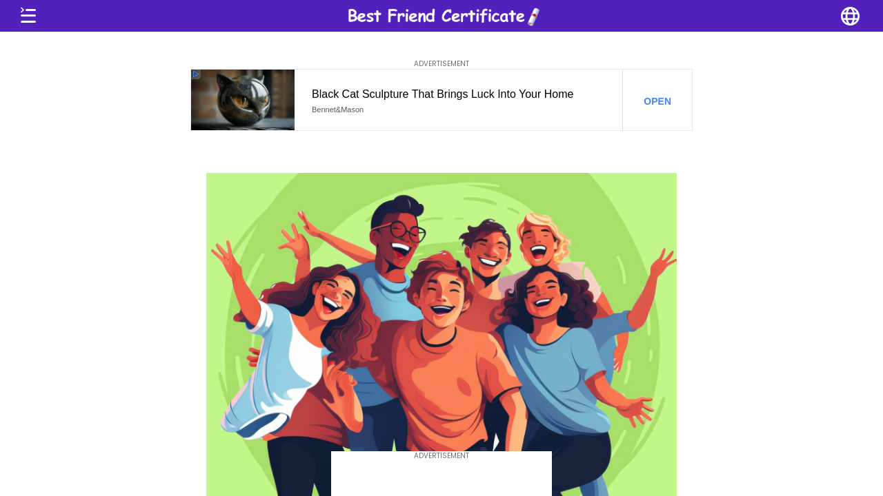 Screenshot of bestfriendcertificate.com
