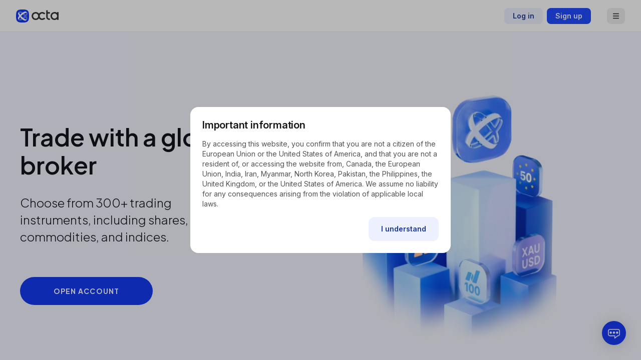 Screenshot of www.octafx.com