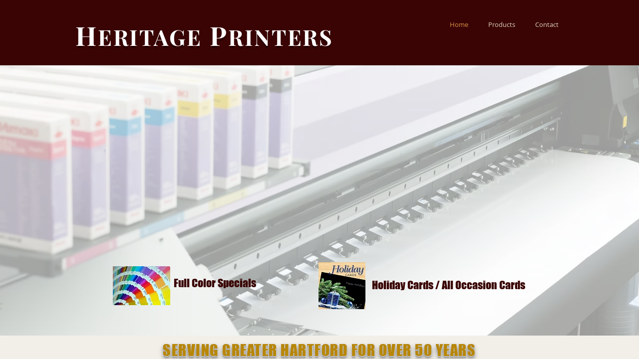 Screenshot of heritageprintersct.com