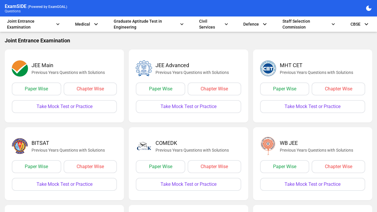Screenshot of examside.com