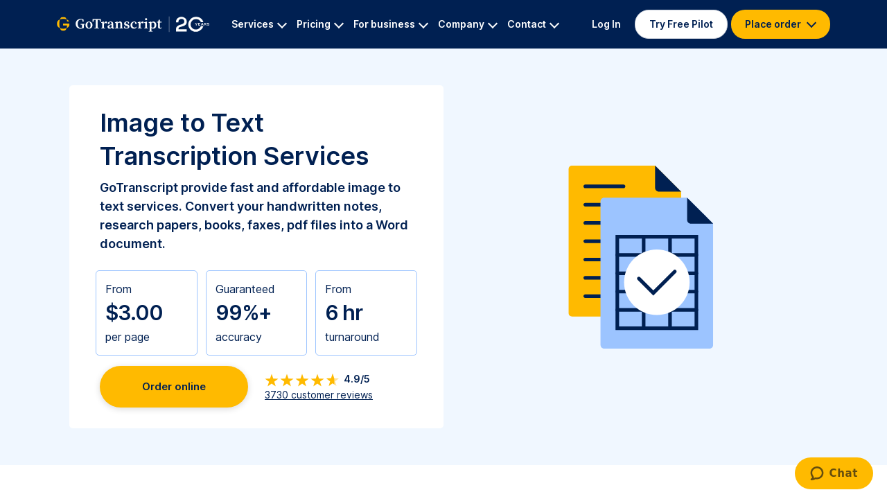 Screenshot of gotranscript.com