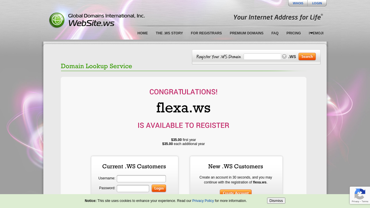 Screenshot of flexa.ws