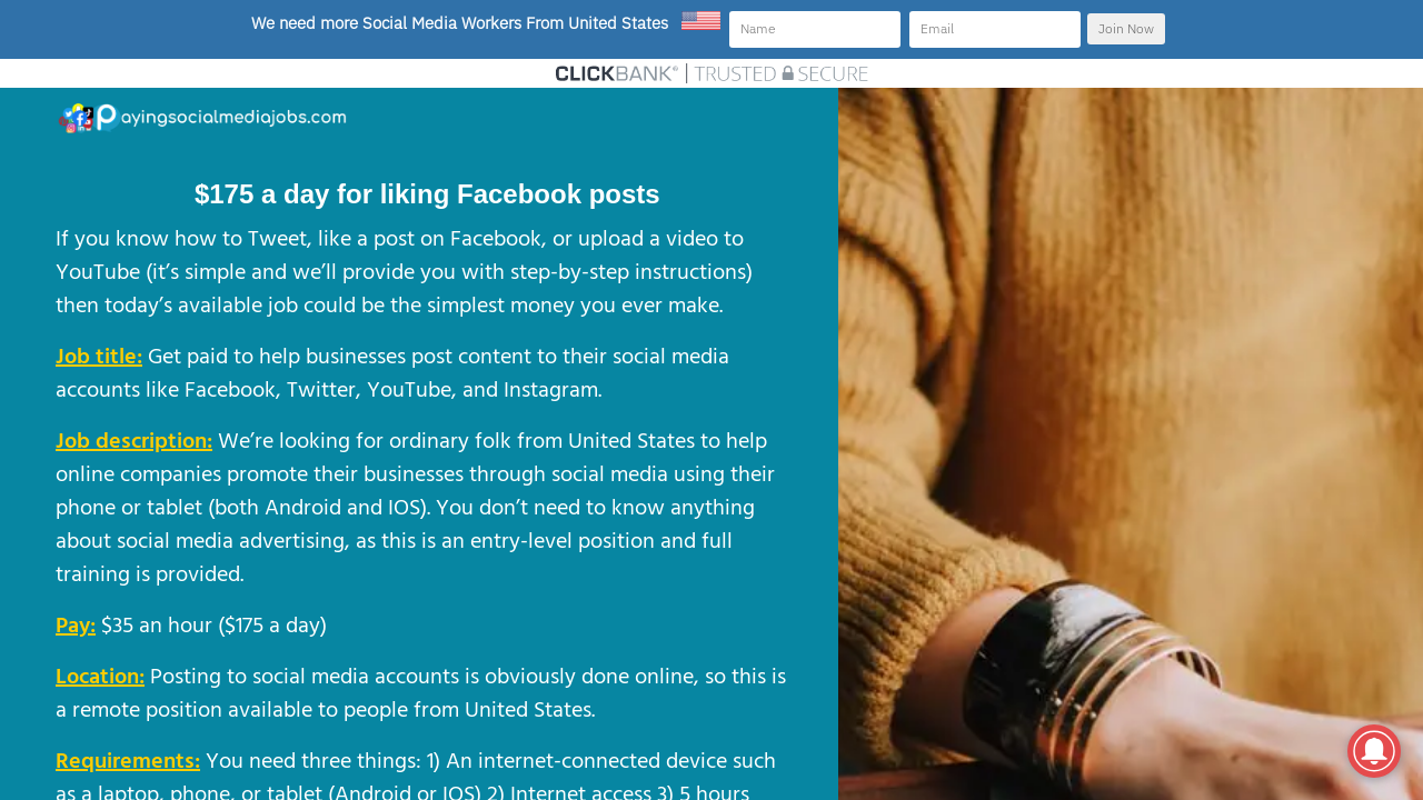 Screenshot of payingsocialmediajobs.com
