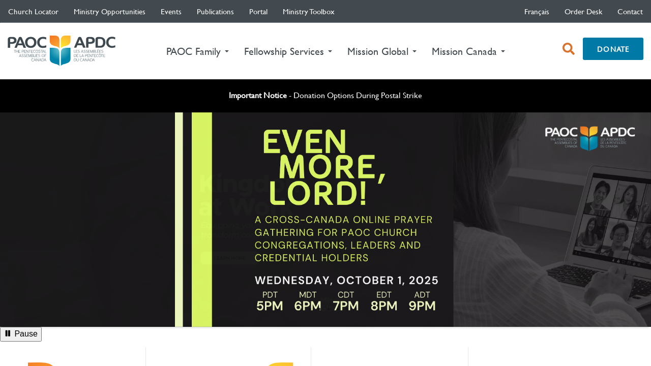 Screenshot of paoc.org