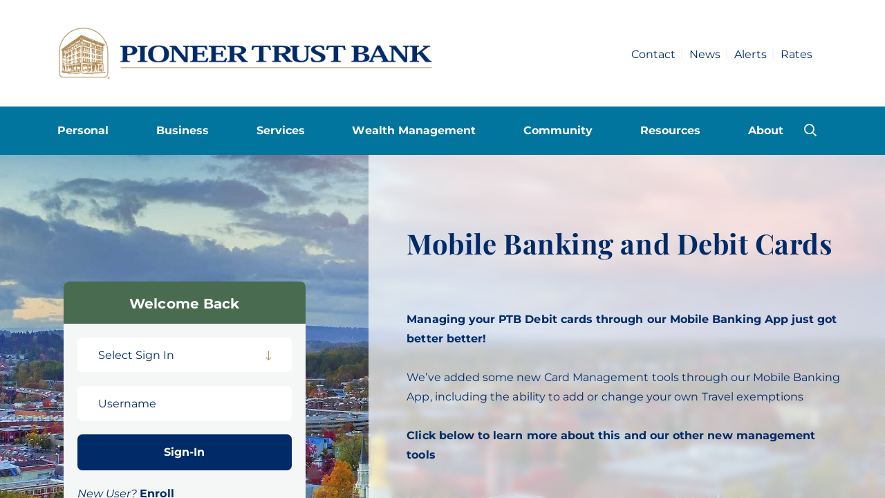 Screenshot of pioneertrustbank.com