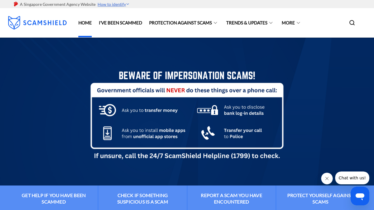 Screenshot of scamalert.sg