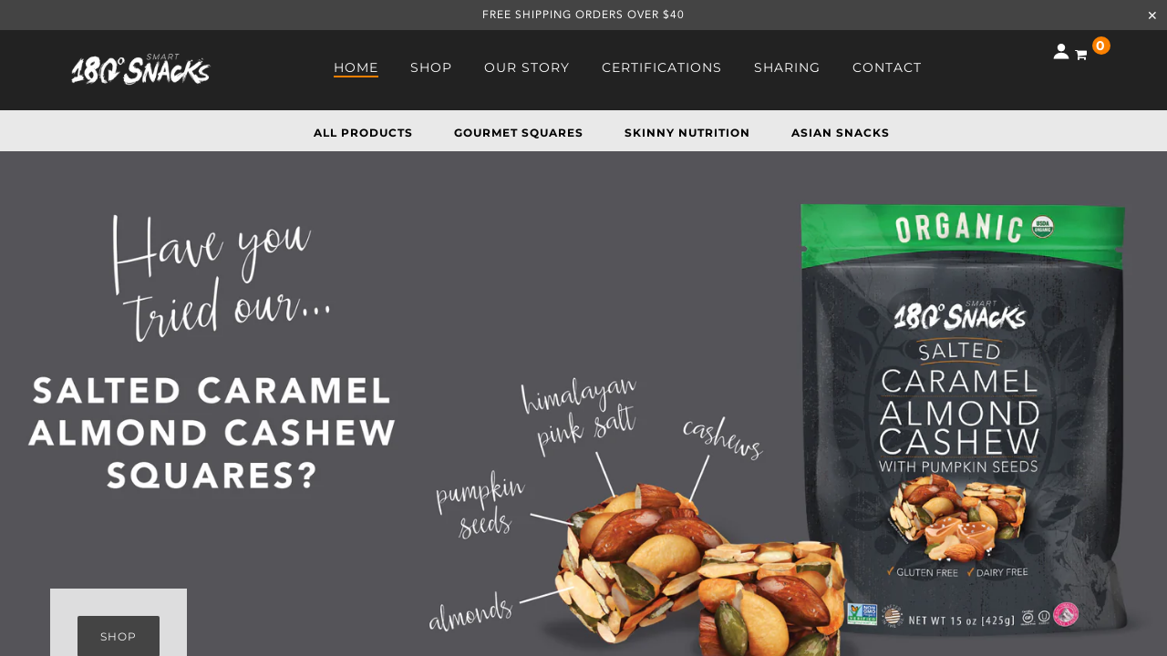 Screenshot of 180snacks.com