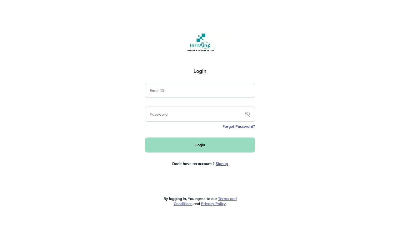 Screenshot of intrainz.olivevle.com