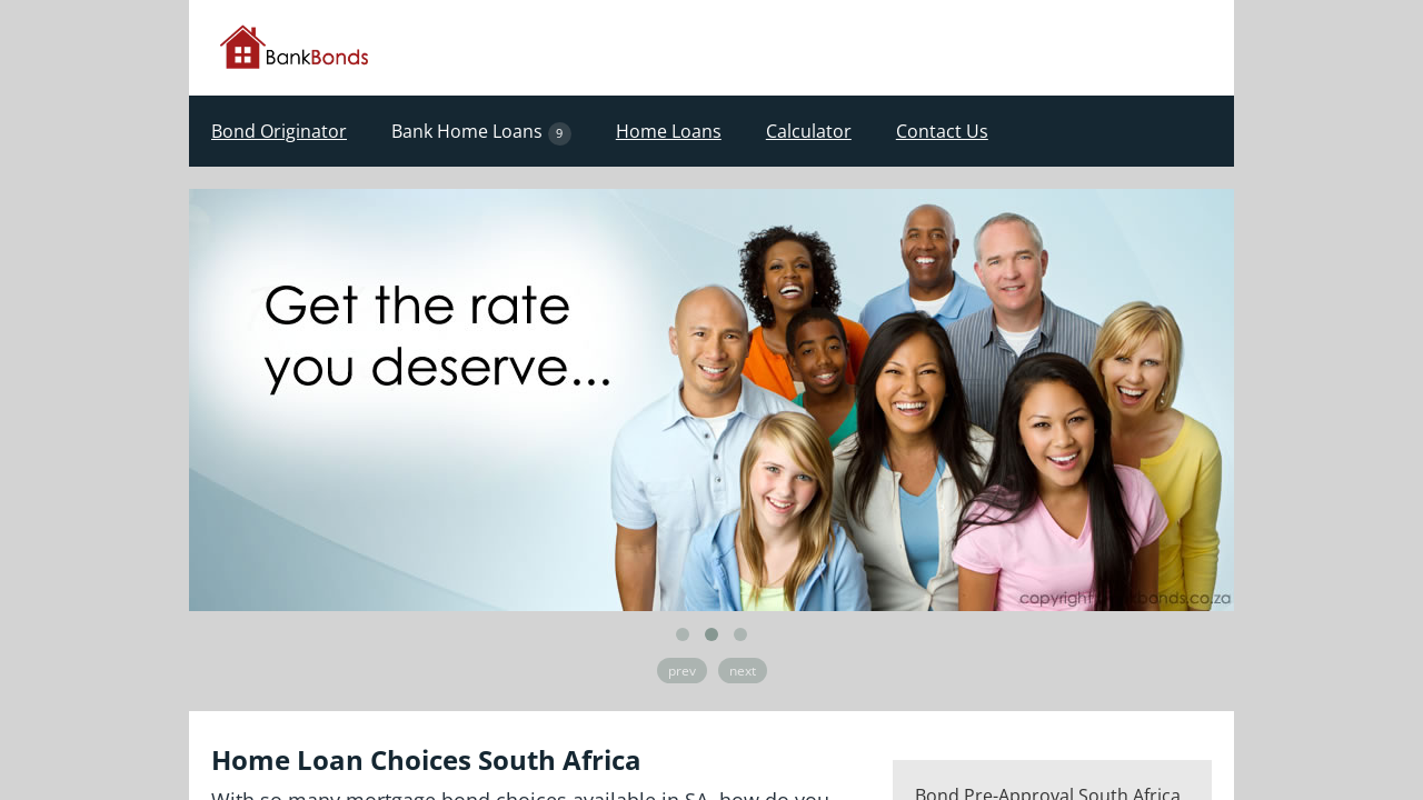 Screenshot of bankbonds.co.za
