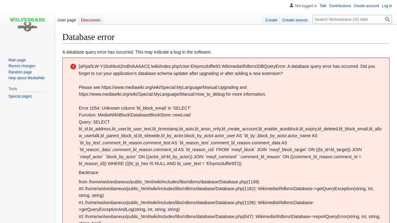 Screenshot of wolvesbaneuo.com