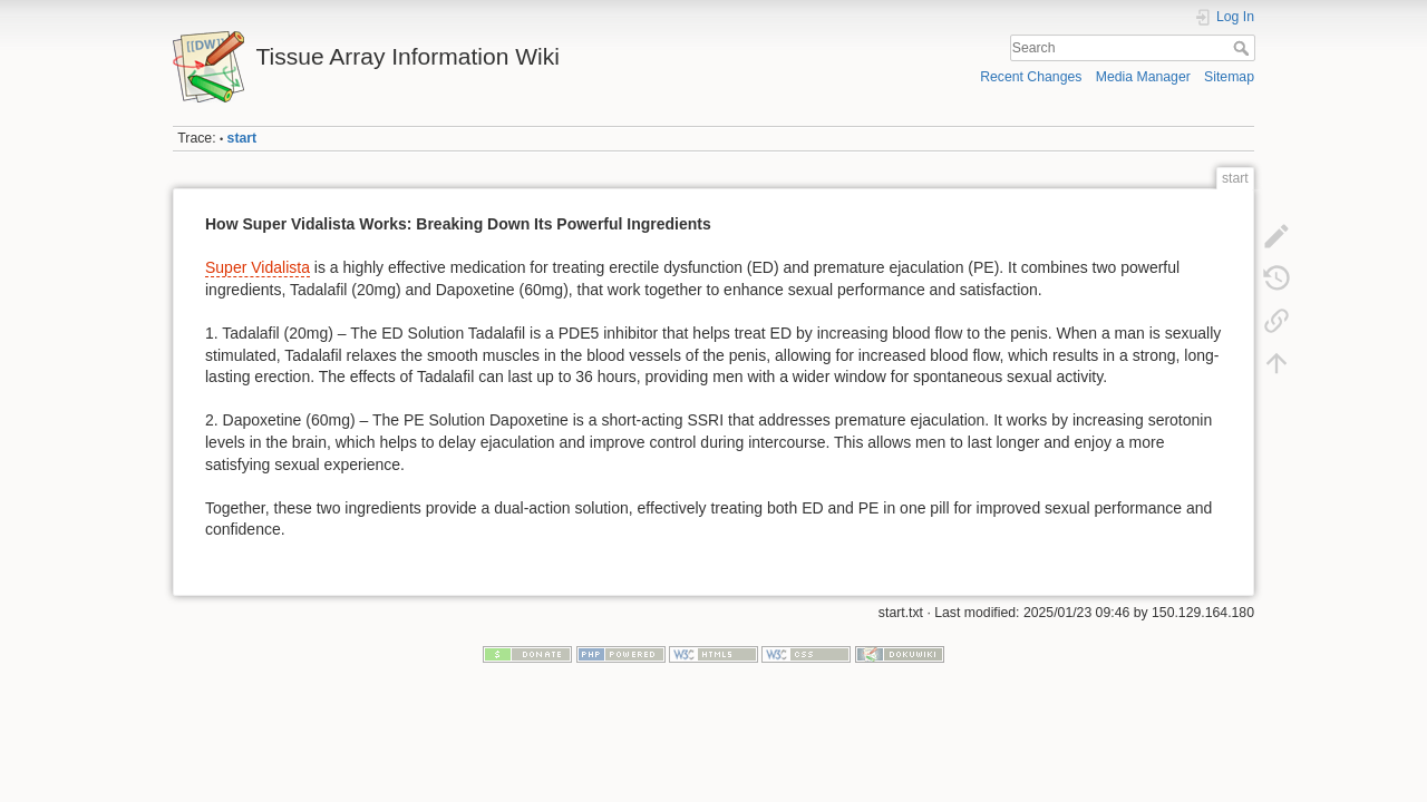 Screenshot of Tissuearray.info
