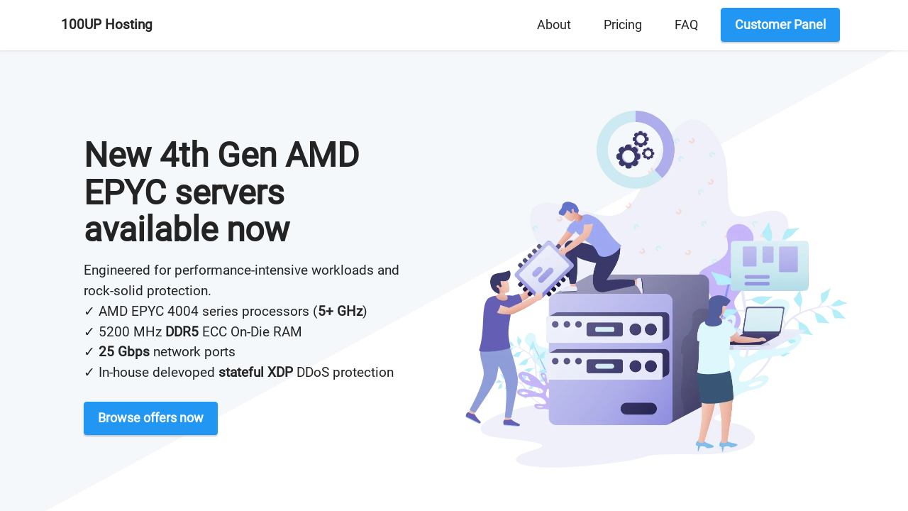 Screenshot of 100up.net