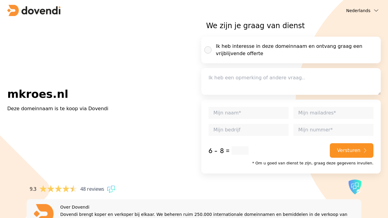 Screenshot of mkroes.nl