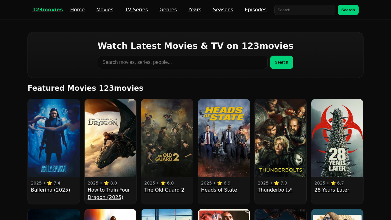 Screenshot of 0123moviee.cc